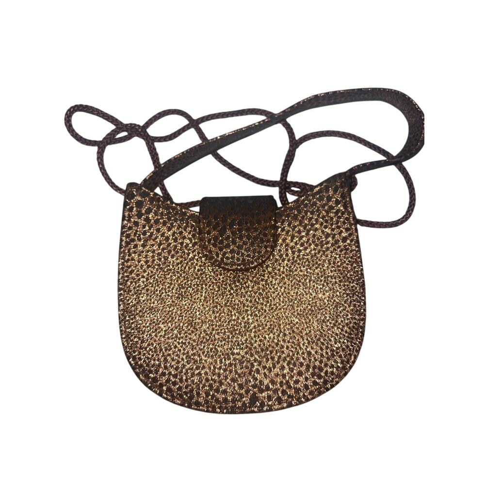 La Regale small metallic animal print crossbody boxy pure handbag magnetic close